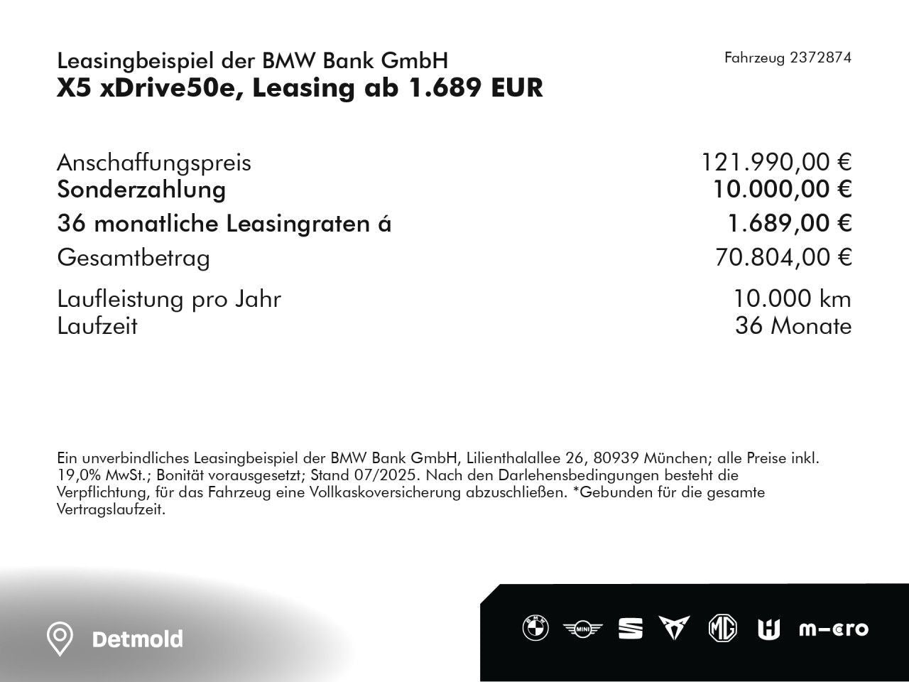 BMW X5 xDrive50e, Leasing ab 1.689 EUR