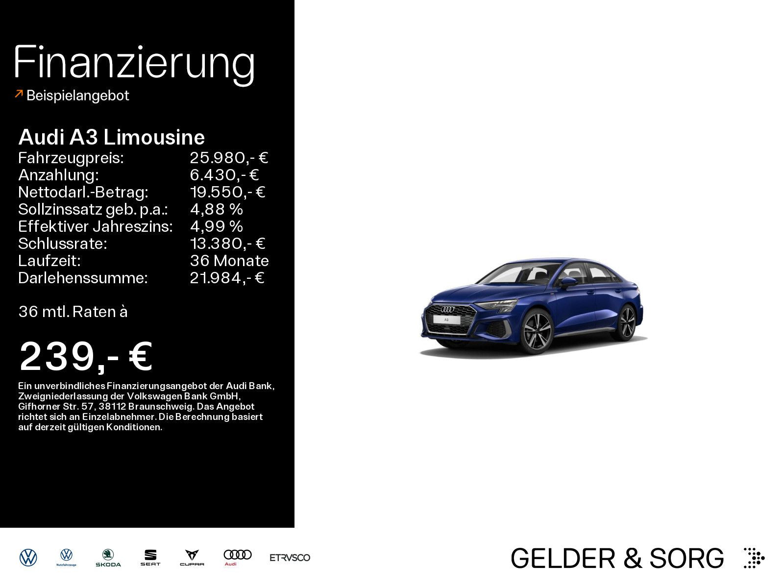 Audi A3 Limousine 35 TDI S line - Samsaru's Car Outlet