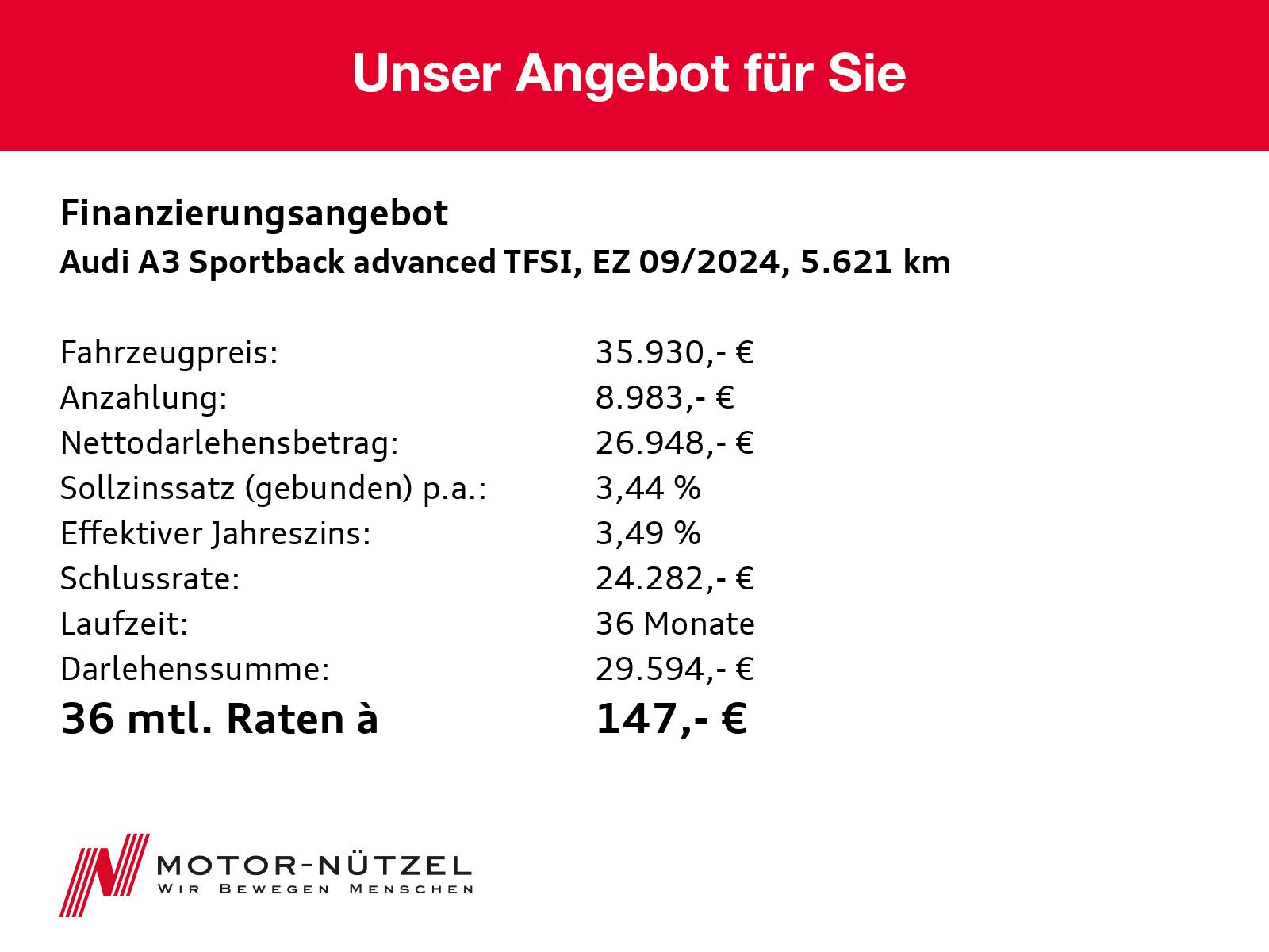 Audi A3 Sportback 35 TFSI S-TR ADVANCED - Samsaru's Car Outlet