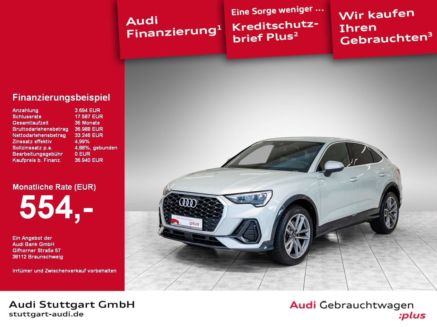 Audi Q3 Sportback 40 TDI qu S line - Samsaru's Car Outlet