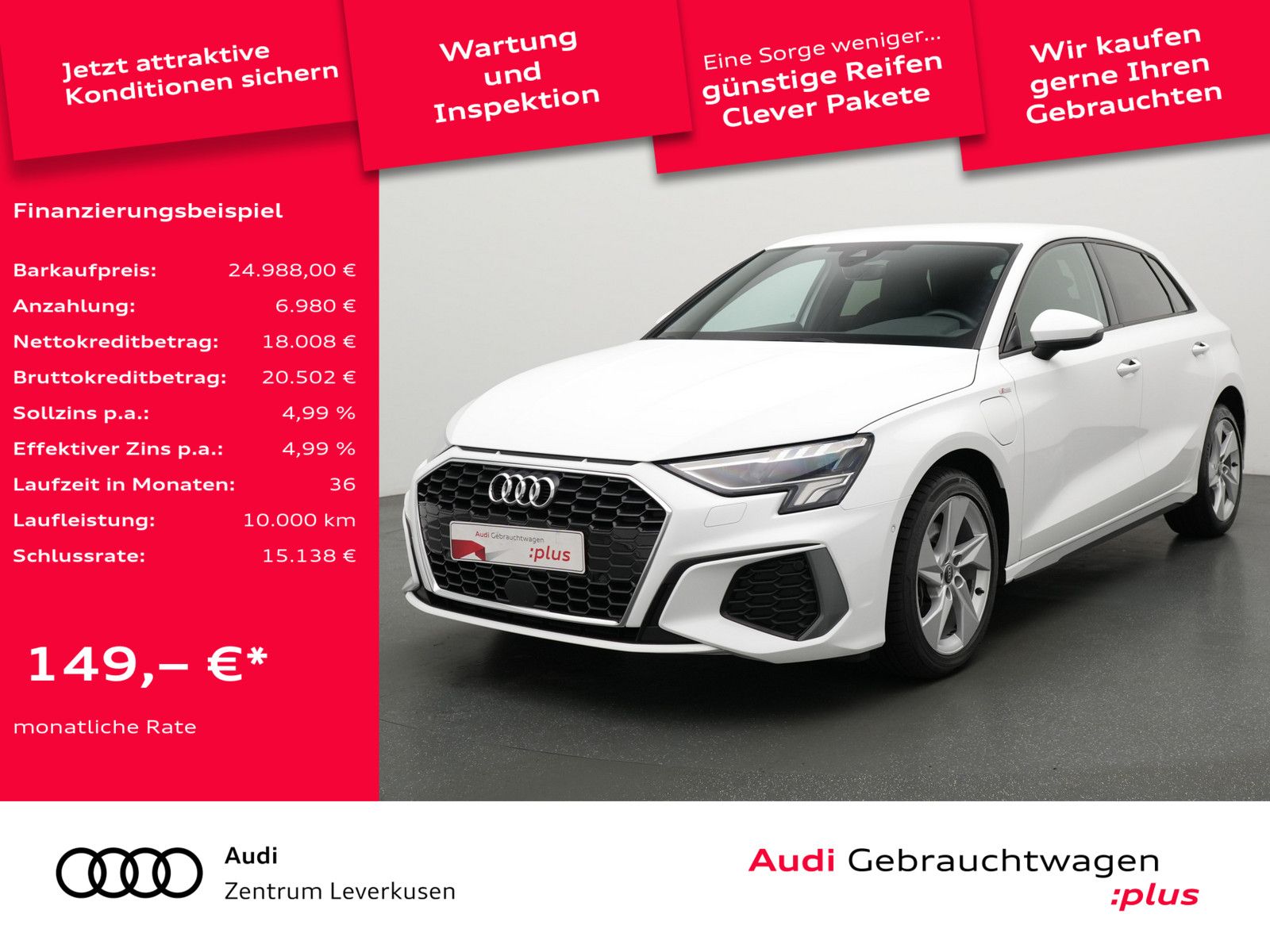 Audi A3 Sportback 40 e S line ACC NAVI SHZ PDC