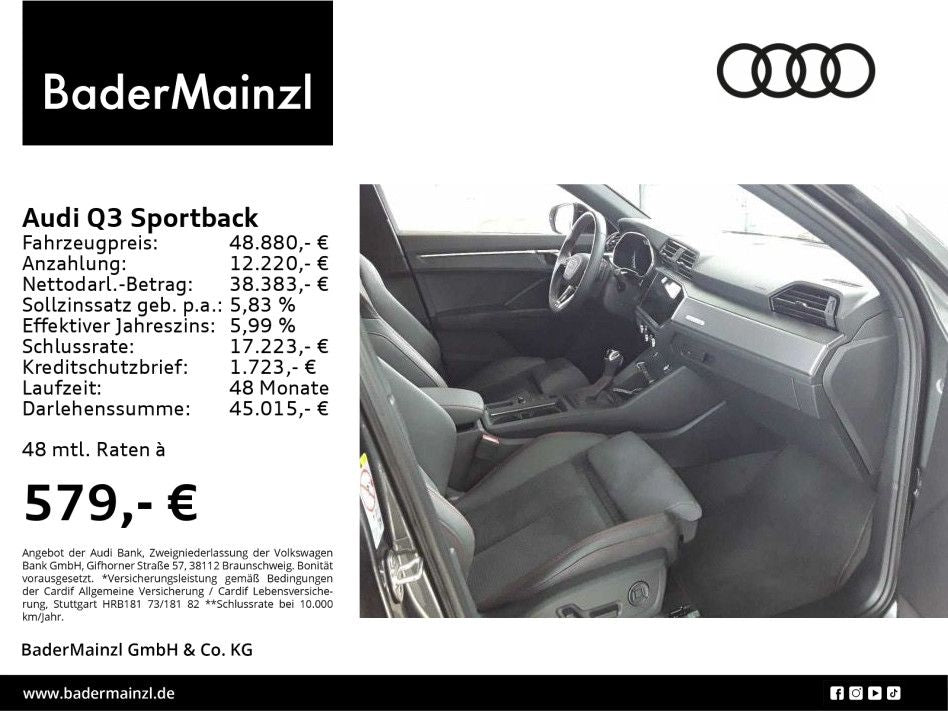 Audi Q3 Sportback S line 40 TFSI quattro - Samsaru's Car Outlet