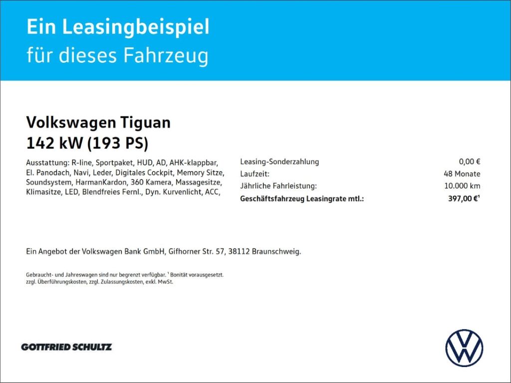 Volkswagen Tiguan R-Line 2.0 TDI LEDER AHK PANO HD MATRIX