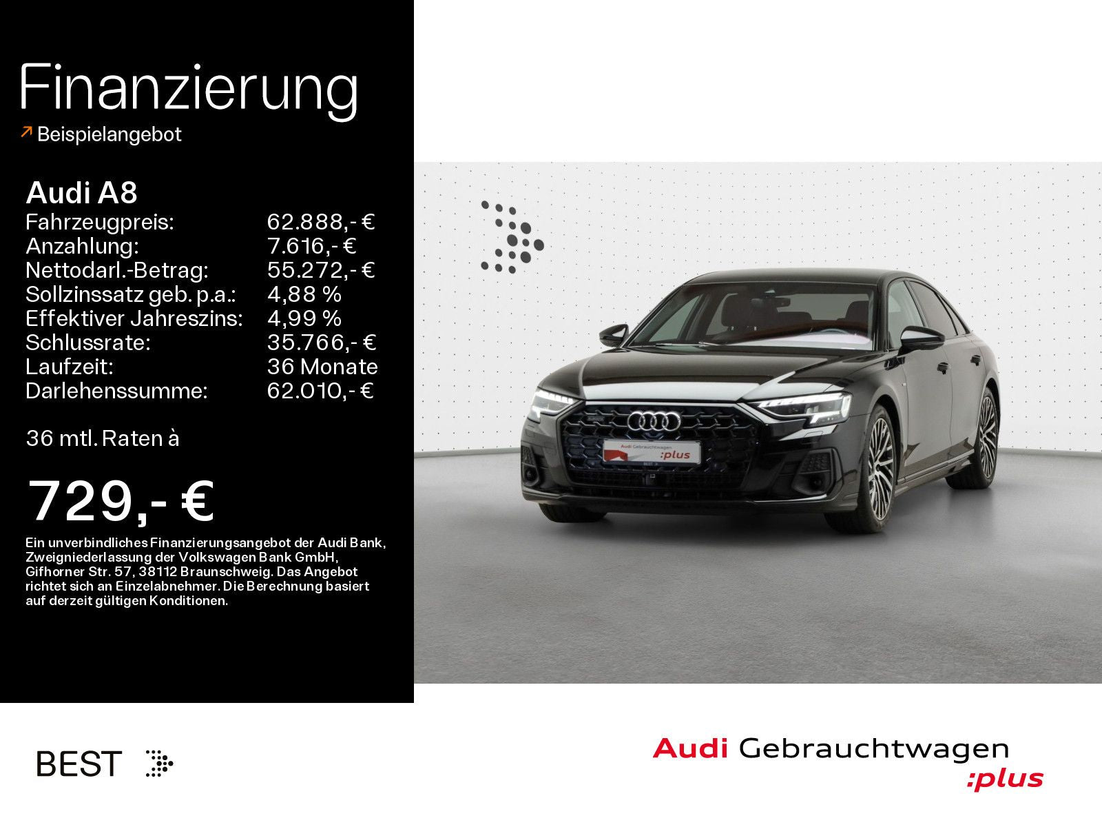 Audi A8 50 TDI qu. S line black - Samsaru's Car Outlet