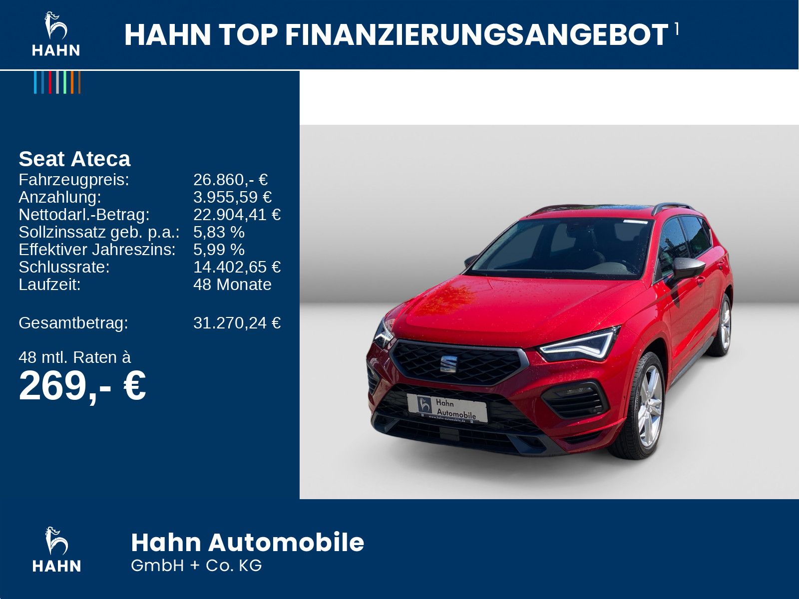Seat Ateca 2.0TDI DSG FR LED Navii Pano AHK CAM ACC