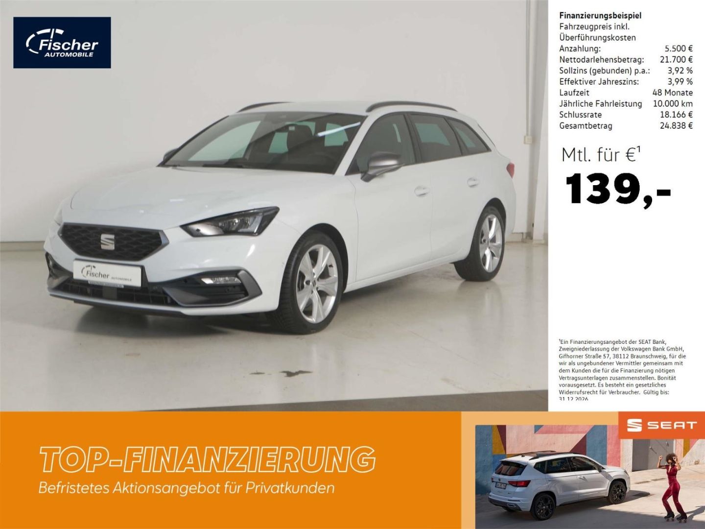 Seat Leon Sportstourer 2.0 TDI DSG FR AHK/NAV/RFK/ACC