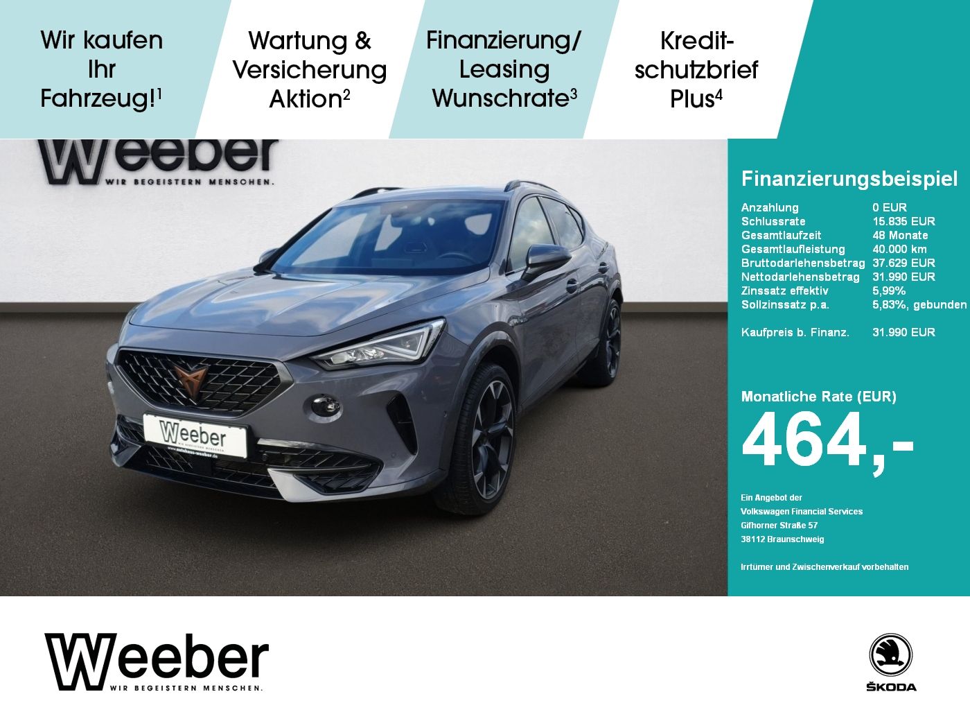 Cupra Formentor VZ *AHK*BEATS©*KESSY*KAMERA*ACC*NAVI*L