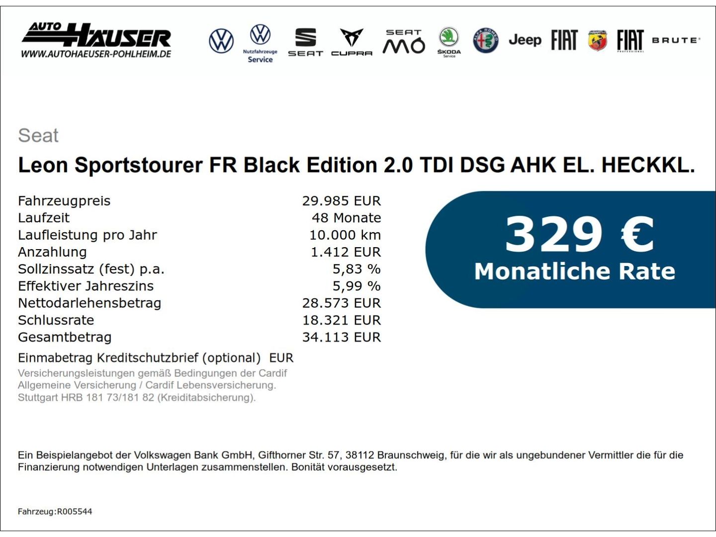 Seat Leon Sportstourer FR Black Edition 2.0 TDI DSG A