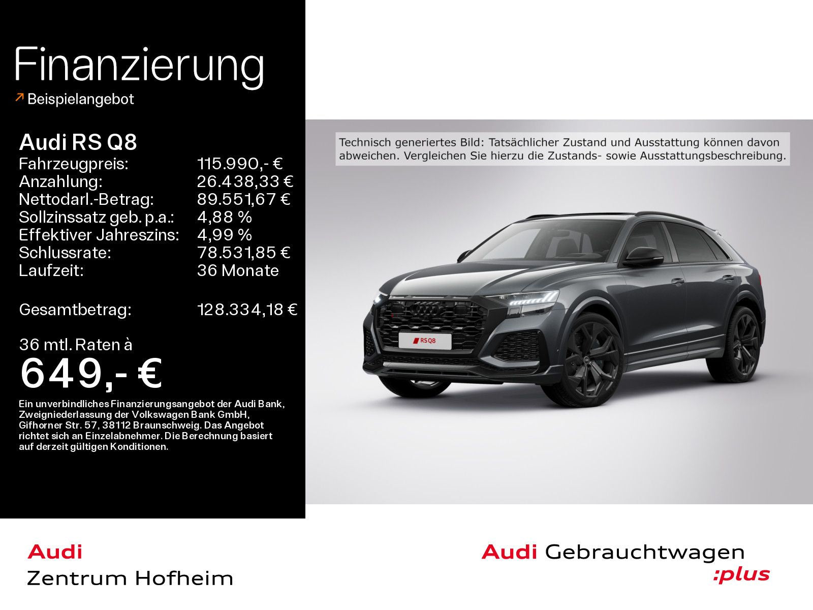 Audi RS Q8*Keramik*305 km/h*Air*B&O*HUD*Pano*Standh*M