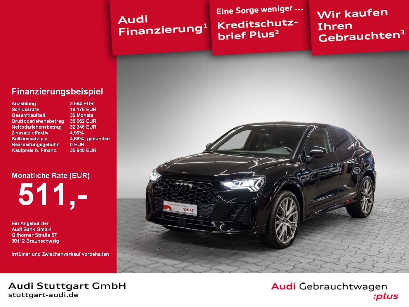 Audi Q3 Sportback 45 TFSI qu S line - Samsaru's Car Outlet