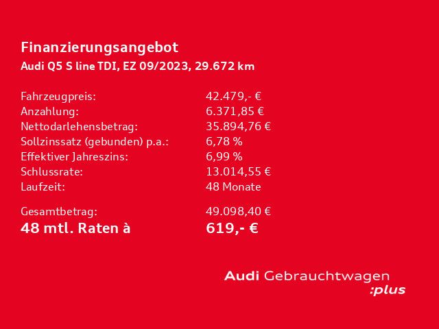 Audi Q5 40 TDI quattro S line Pano+AHK+Matrix+RFK+MMI