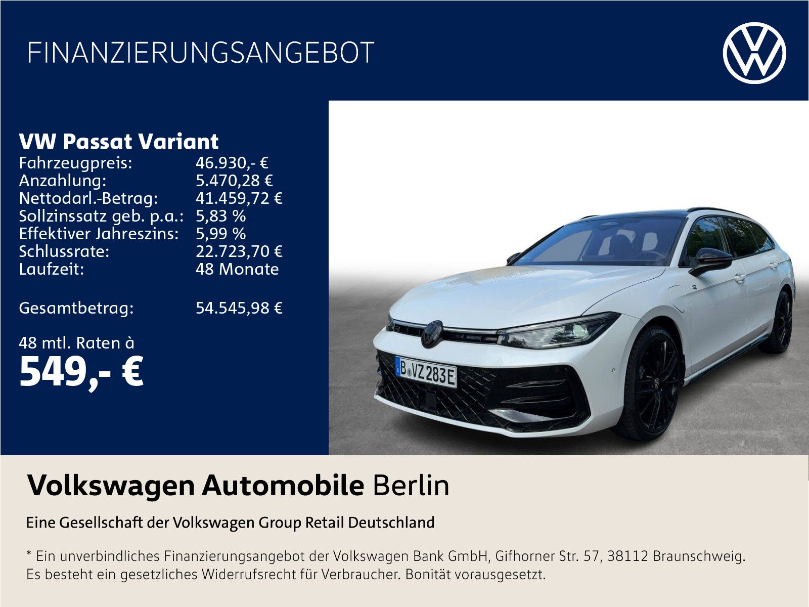 Volkswagen Passat Variant 1.5 eHybrid DSG R-Line Pano Navi