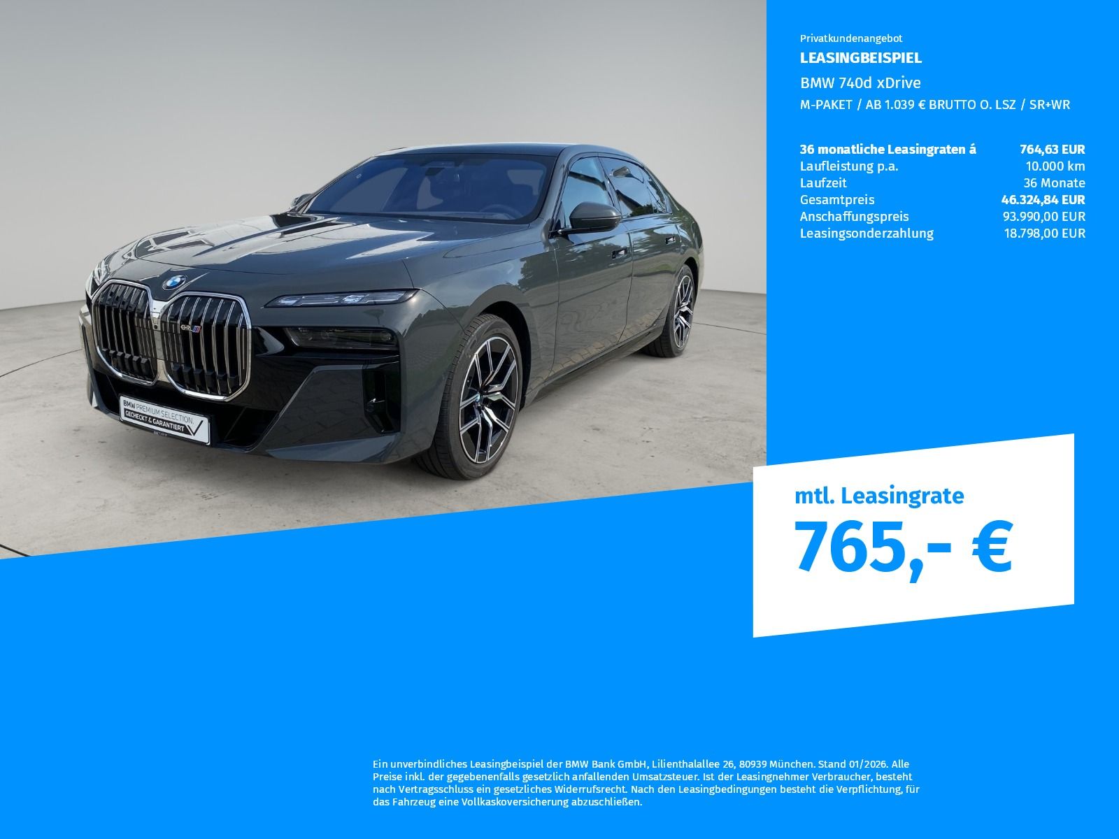 BMW 740d xDrive M-PAKET / AB 1.039 € BRUTTO O. LSZ /