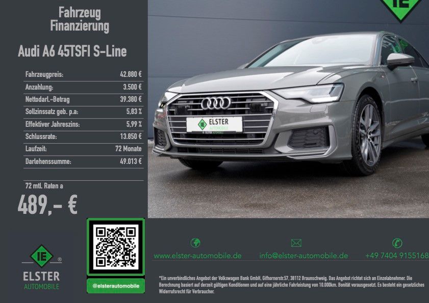 Audi A6 Lim. 45 TFSI qu.S line,AHK,Standh,Head,Kamera