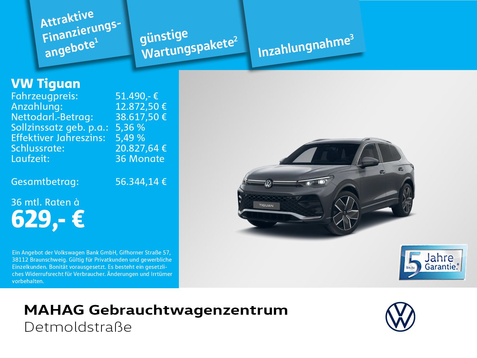 Volkswagen Tiguan R-Line 4Mot 2.0 TDI Leder AHK IQ.Light IQ