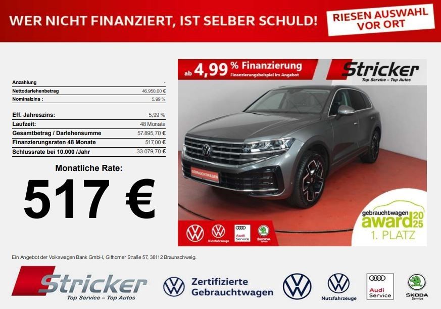 Volkswagen Touareg Elegance 3.0TDI 517,-ohne Anzahlung AHK