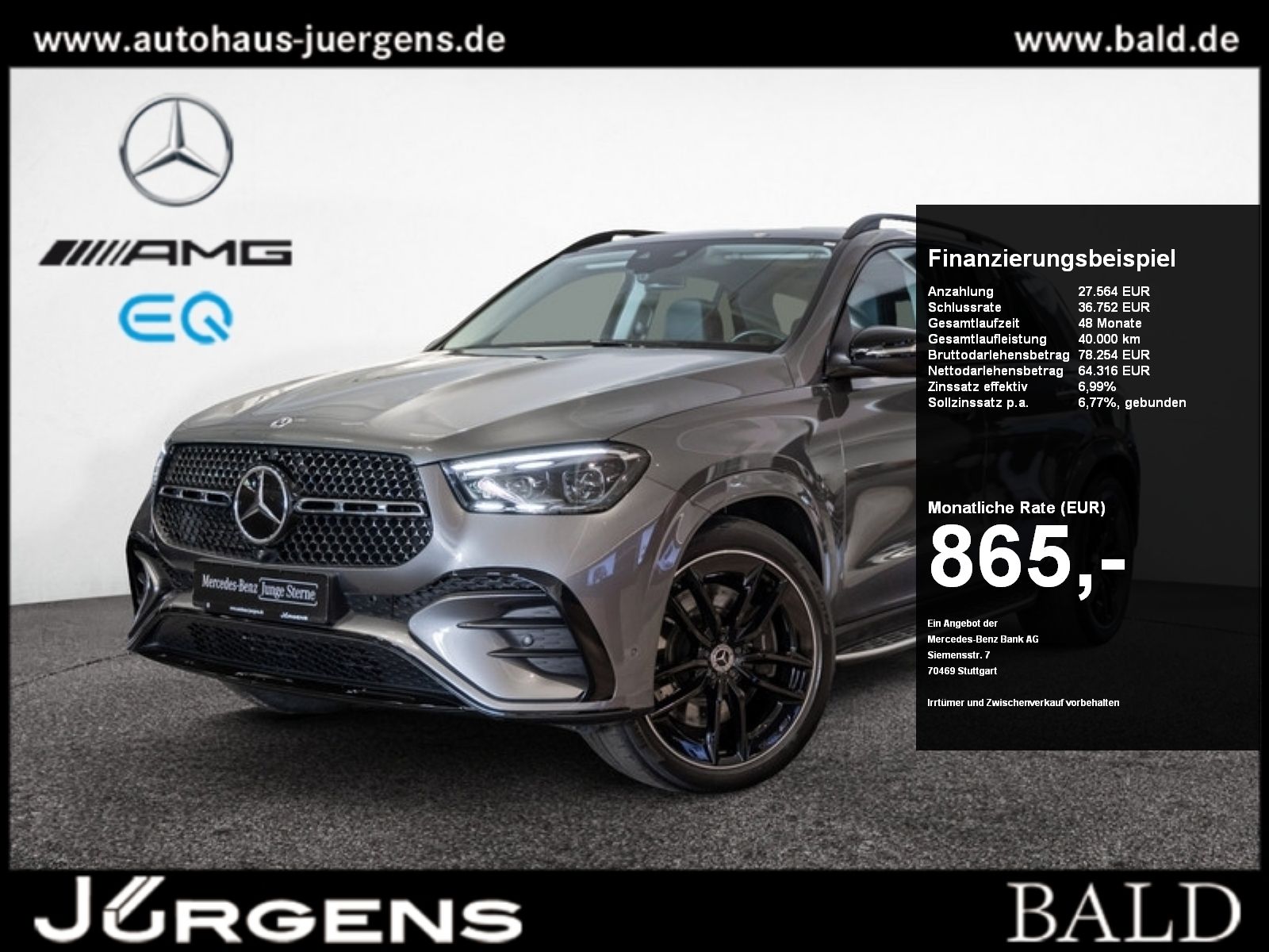 Mercedes-Benz GLE 450 d 4M AMG-Sport/Pano/Distr/Night/Memo/22'