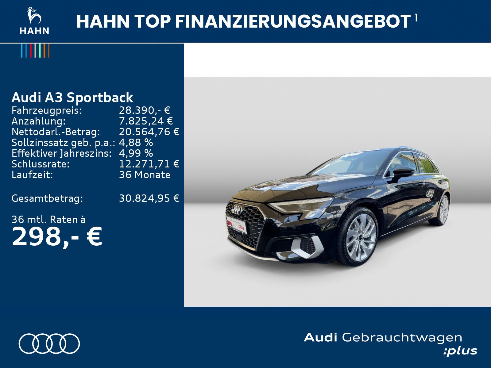Audi A3 Sportback 40TDI quattro S-trc Navi LED Leder