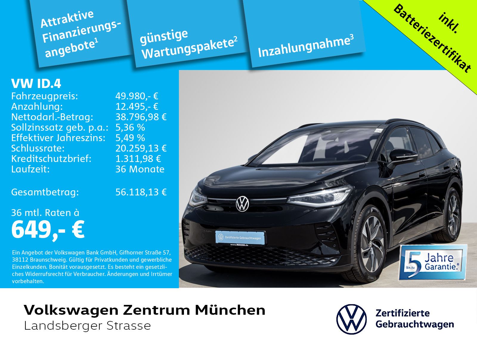 Volkswagen ID.4 GTX 4motion 250kW/84kWh Wärmepumpe AHK ACC