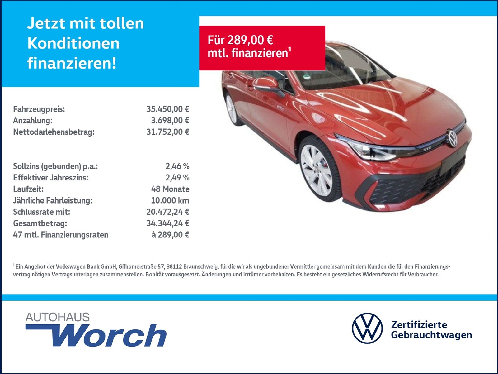 Volkswagen Golf VIII GTE 1.5 TSI DSG eHybrid LEDER+AHK