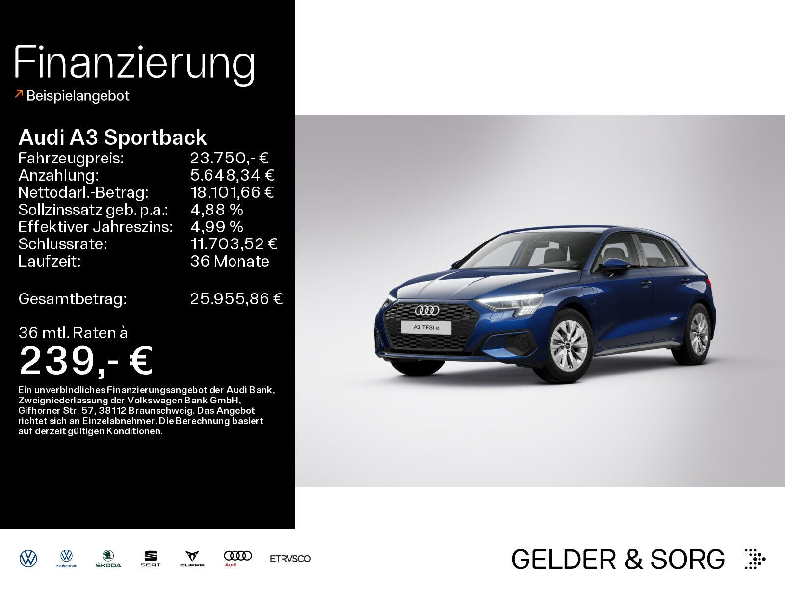 Audi A3 Sportback 40 TFSIe RFK*Navi*virtual*LED*