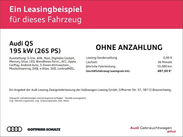 Audi Q5 S line 50 TFSI e quattro KAMERA SHZ CARPLAY