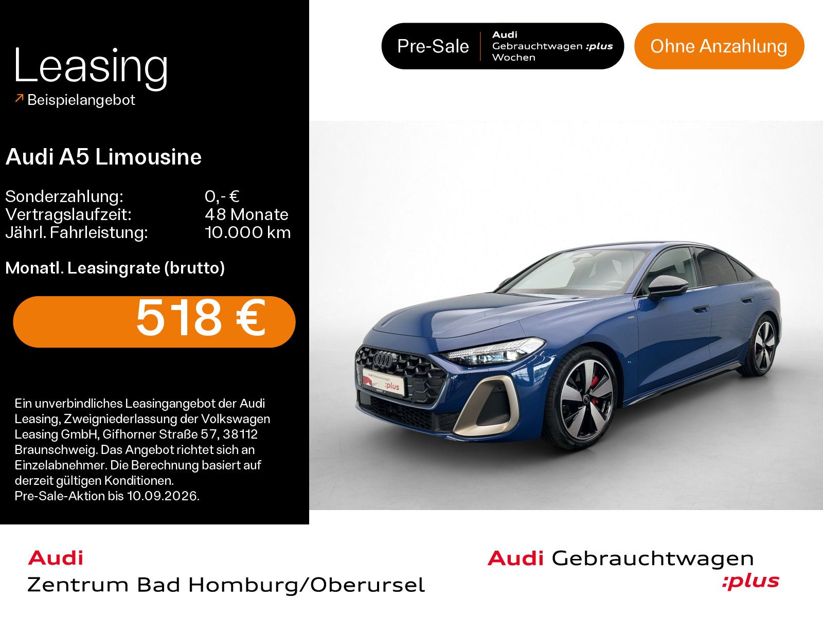Audi A5 Limousine e-hybrid edition one qu S line*Navi