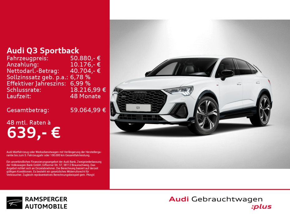 Audi Q3 Sportback S line 40 TDI quat Matrix AHK Sonos