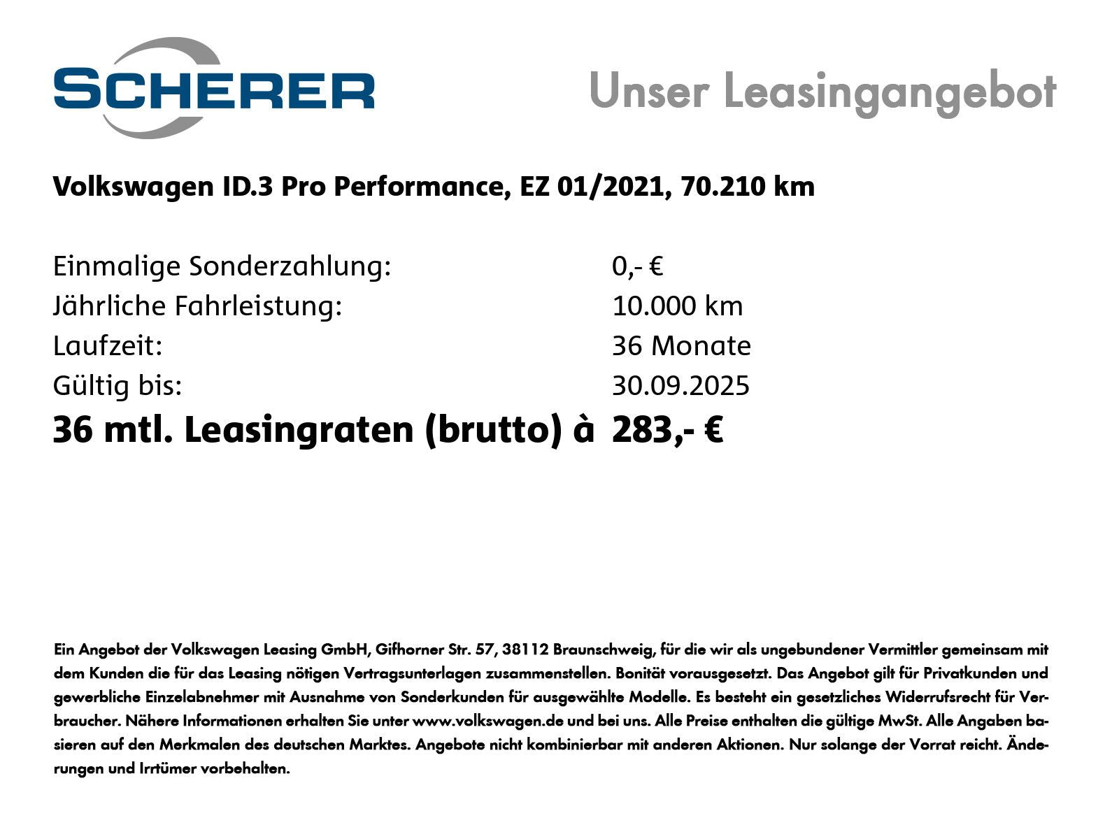 Volkswagen ID.3 Pro Performance - Samsaru's Car Outlet