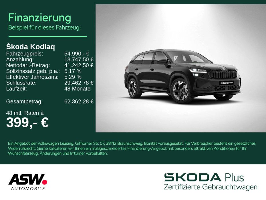 Skoda Kodiaq Sportline 1,5TSI iV 204PS DSG ACC SHZ AHK