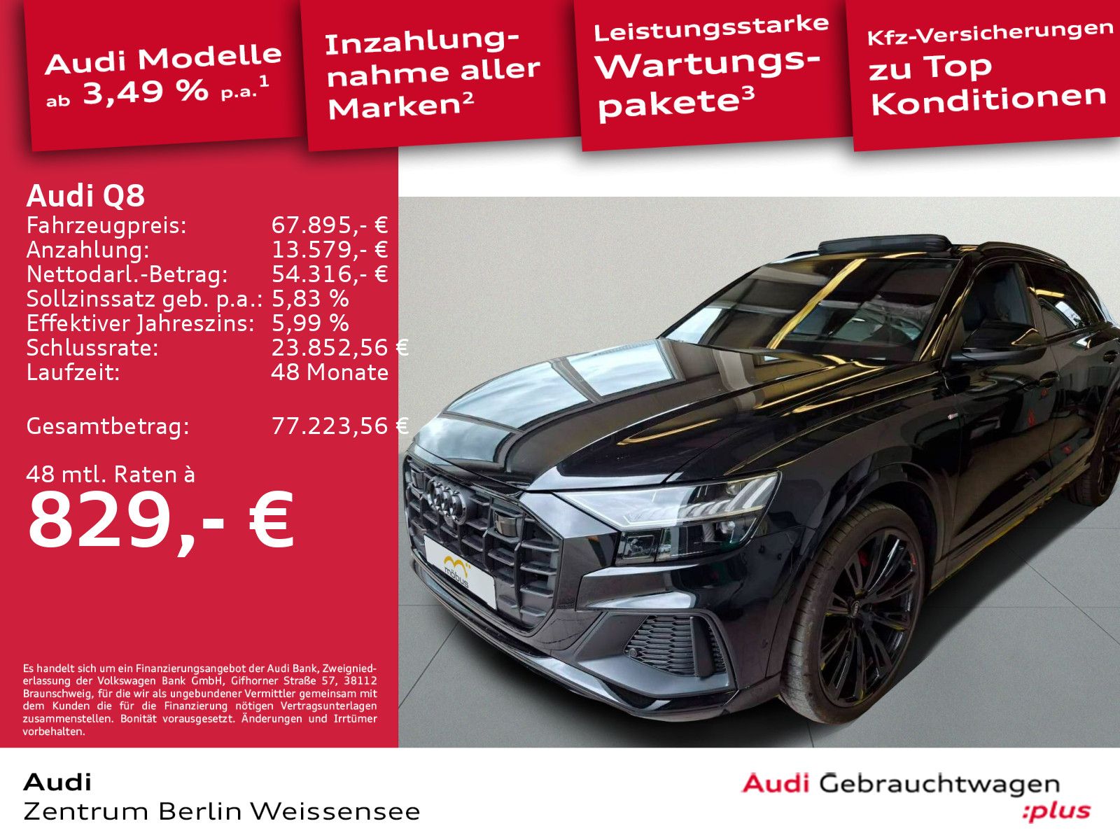 Audi Q8 50 TDI QUA*S-LINE*AHK*B&O*STANDH*HUD*360*PANO