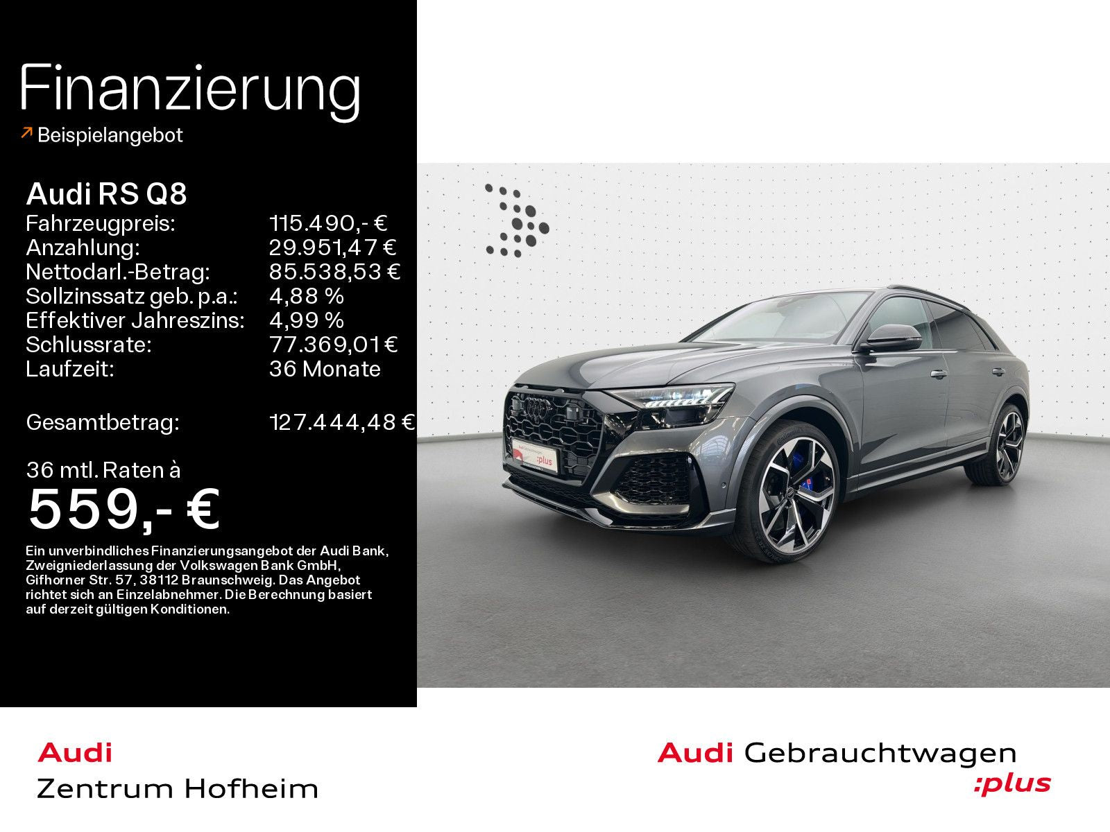 Audi RS Q8*Keramik*305 km/h*B&O*HUD*Pano*Standh*Matri