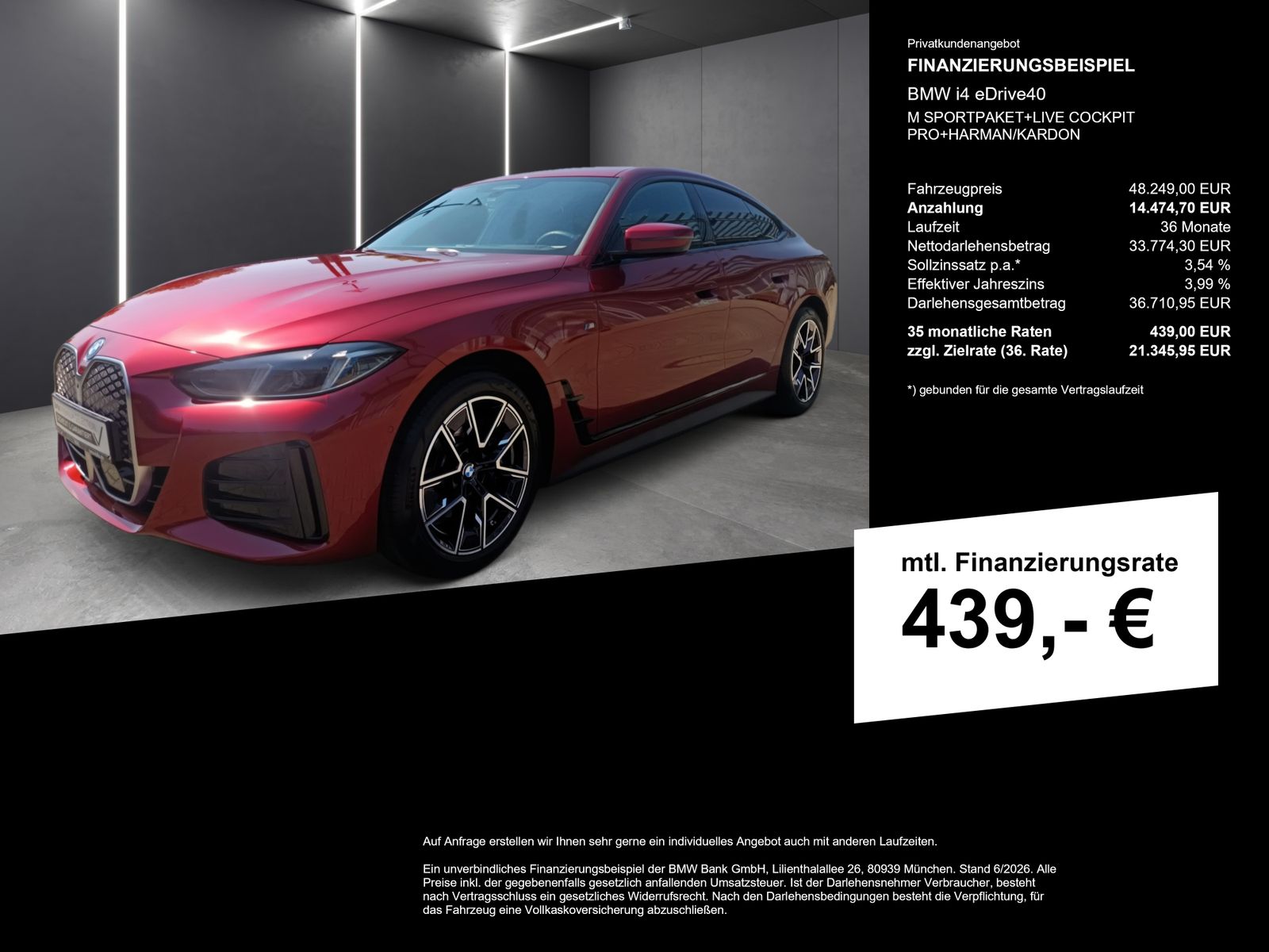 BMW i4 eDrive40 M SPORTPAKET+LIVE COCKPIT PRO+HARMAN