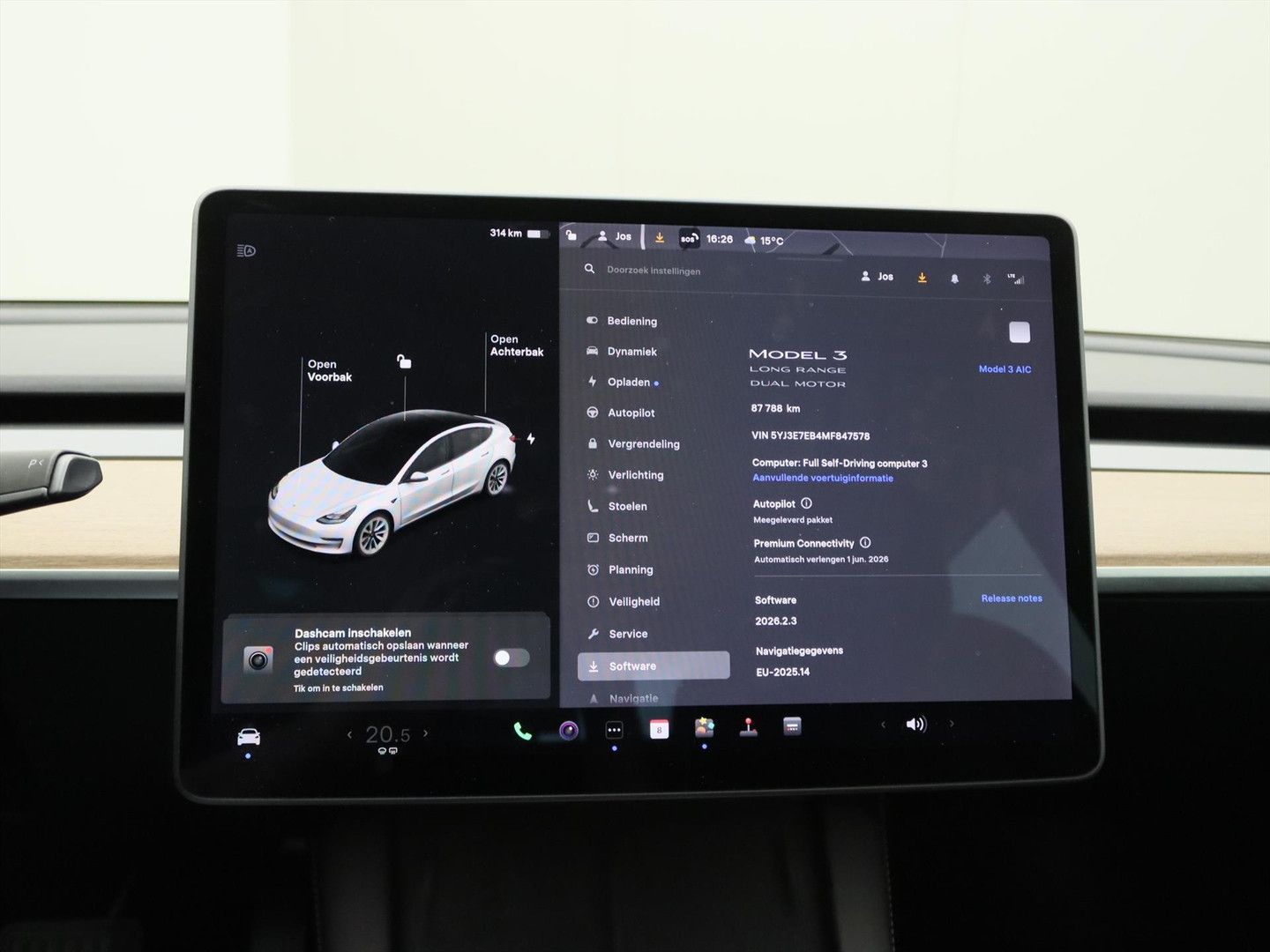 Tesla Model 3 Long-Range AWD 351pk 75 kWh 92% SoH FACE