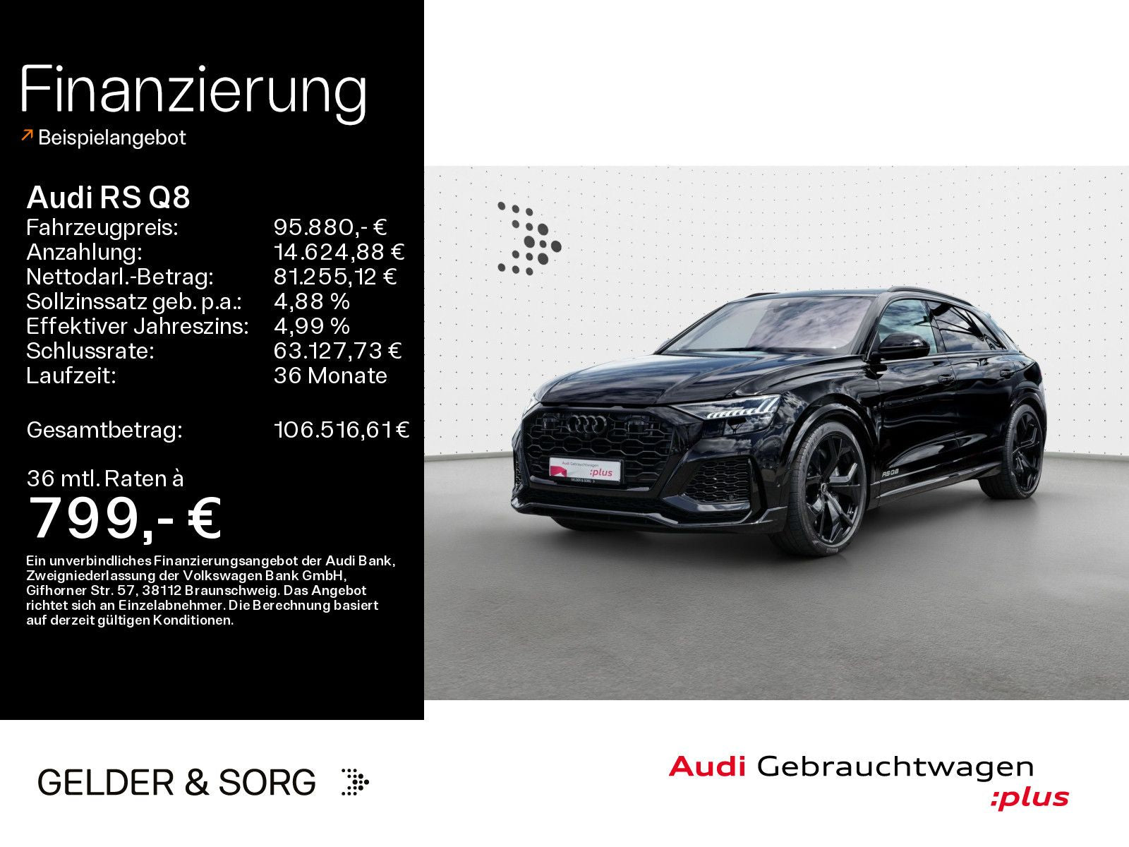 Audi RS Q8 305km/h*Keramik*Pano*B&O*Air*Stand*Nachts.