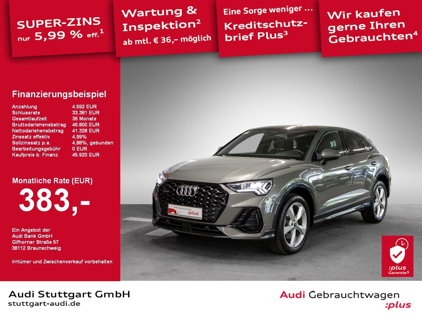 Audi Q3 Sportback S line 40 TFSI quattro - Samsaru's Car Outlet