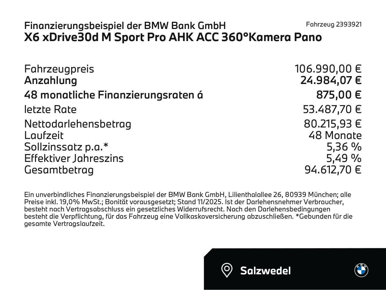 BMW X6 xDrive30d M Sport Pro AHK ACC 360°Kamera