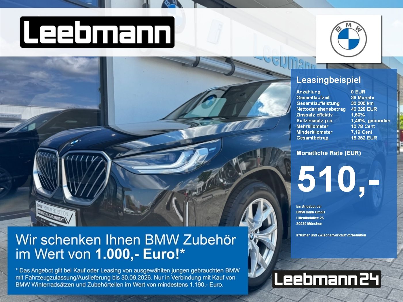 BMW X3 20d xDrive Pano/AHK Finanzierung ab 2,49%