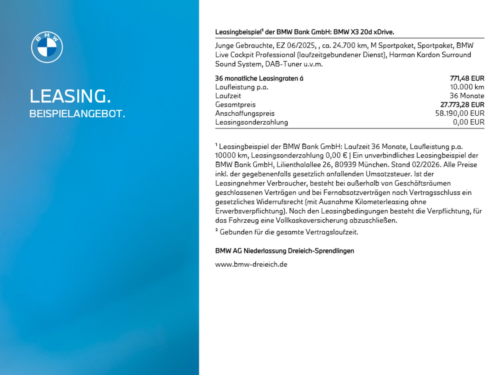 BMW X3 20d xDrive M Sport AHK Driv.Assist+ Harman/K