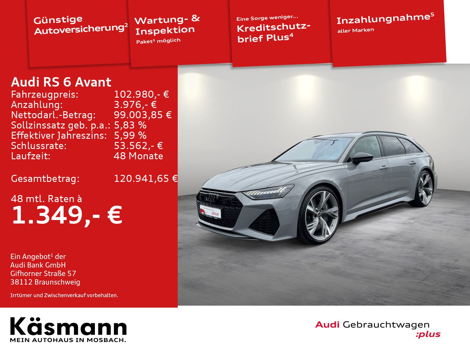 Audi RS 6 Avant quattro 305VMax RS-AGA STDHZ HUD