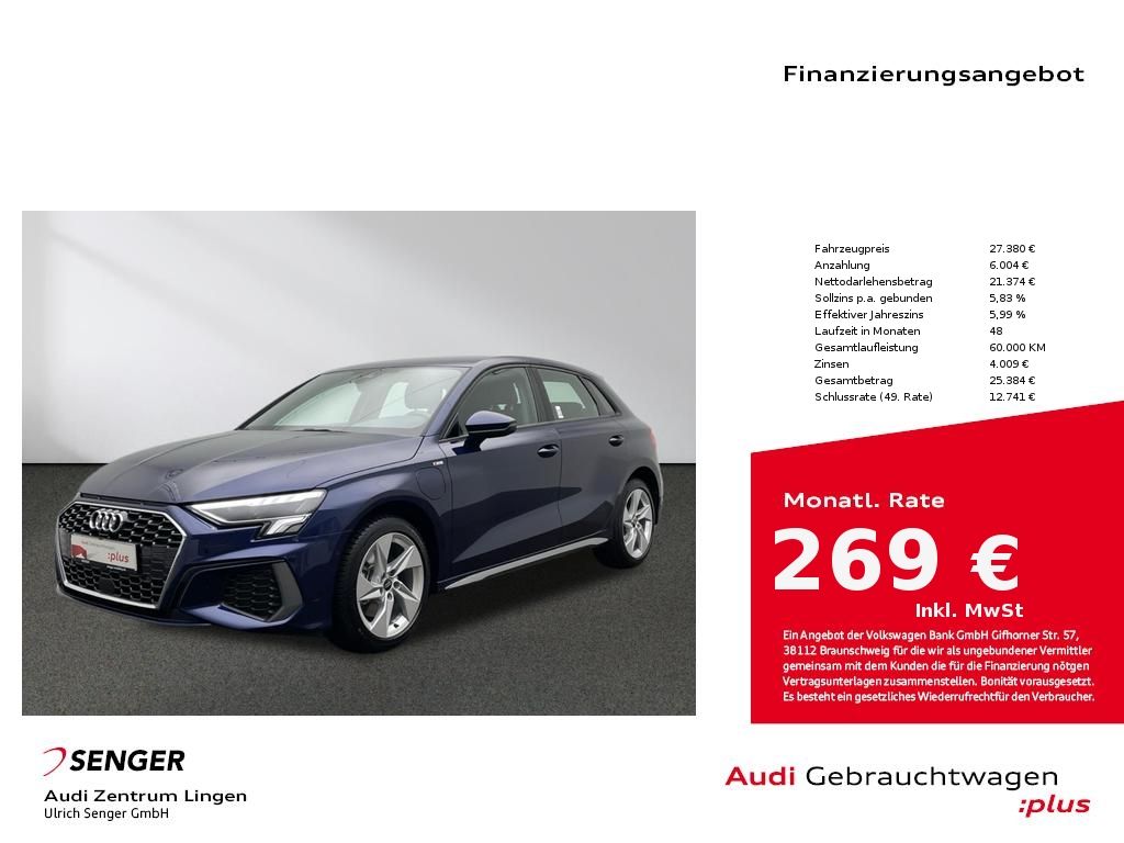 Audi A3 Sportback TFSI e S line 40 e LED MMI Kamera