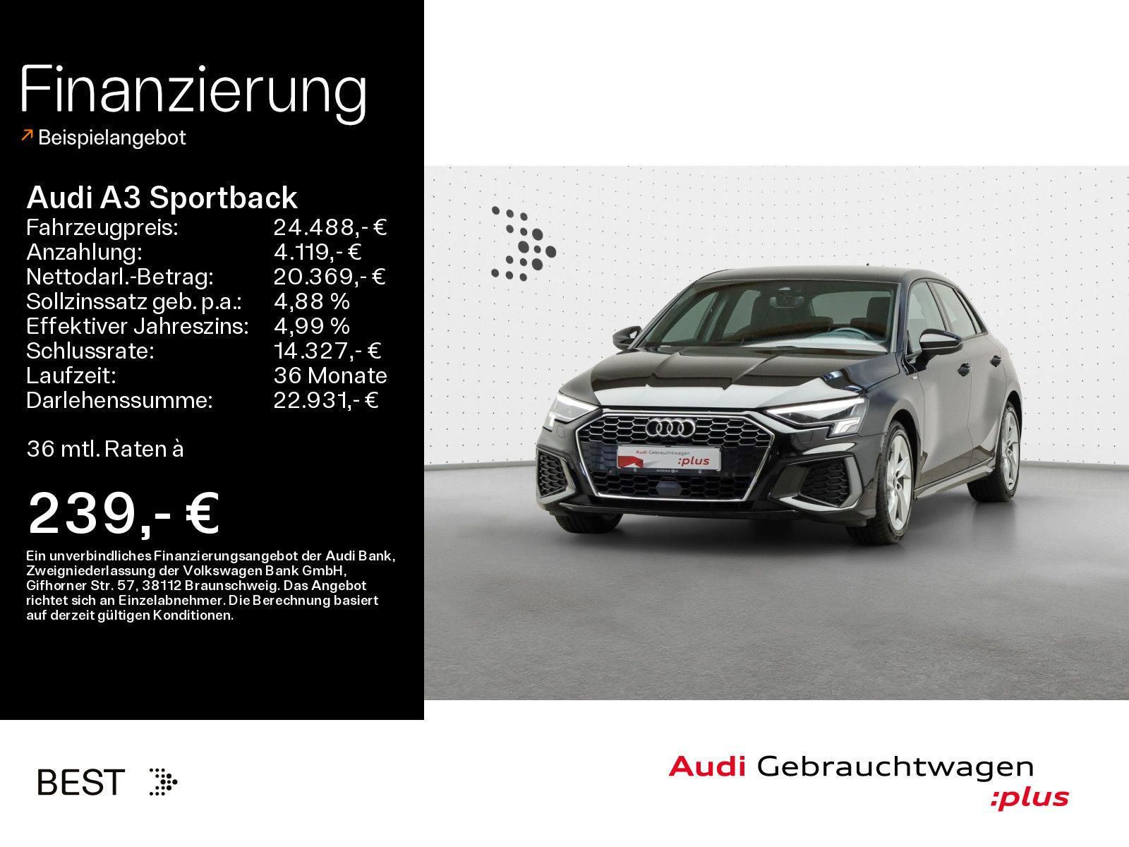 Audi A3 Sportback S line 35 TFSI - Samsaru's Car Outlet