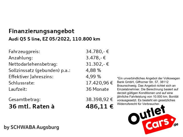 Audi Q5 S line 55 TFSIe qu. *ACC*AHK*HdUp*KAM*8-fach*