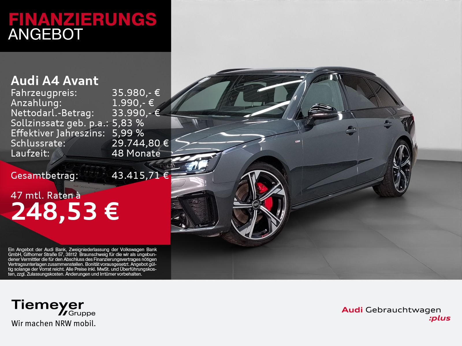 Audi A4 Avant 40 TFSI Q 2x S LINE AHK LM19 MATRIX-LED