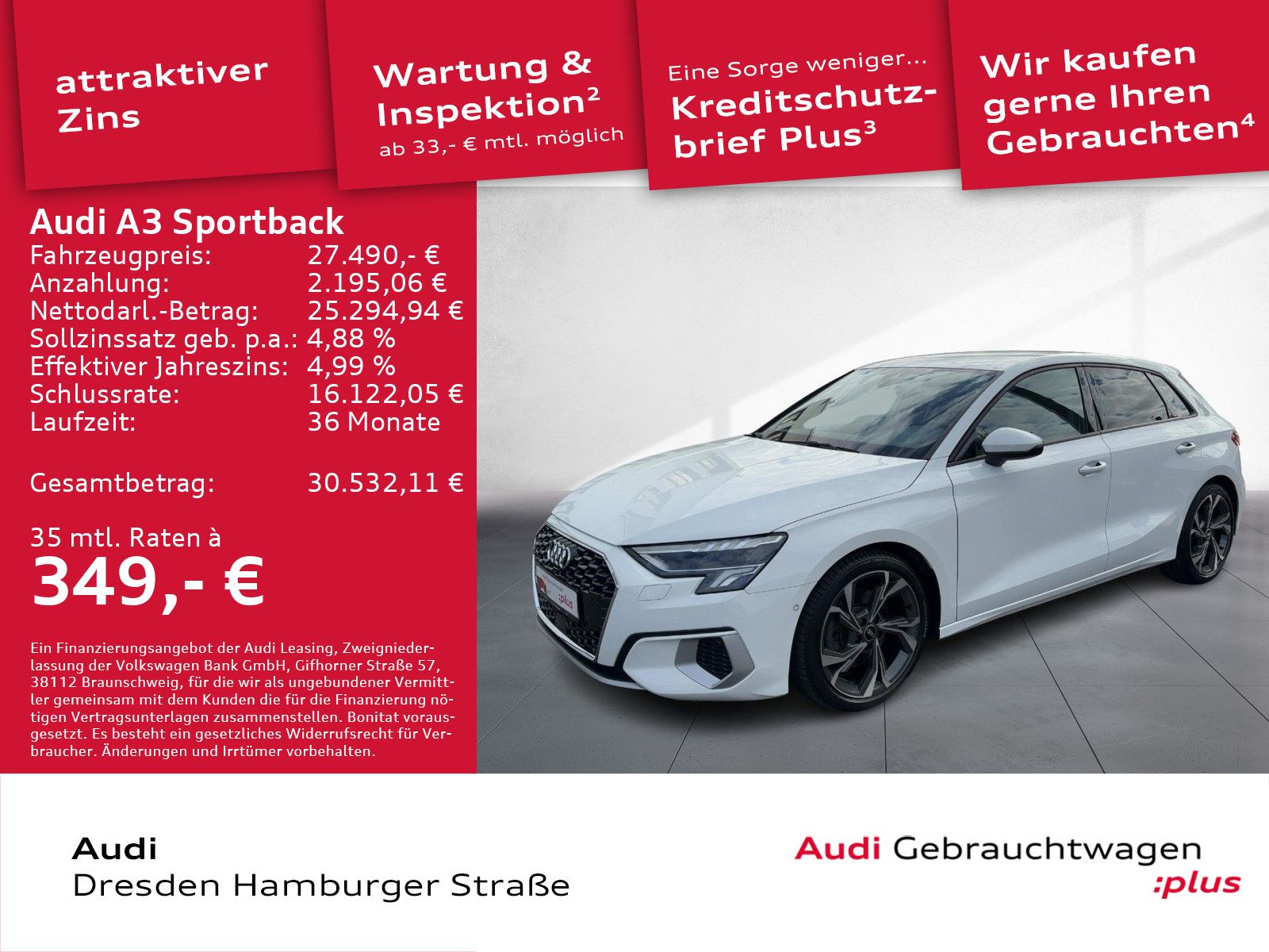 Audi A3 Sportback 35 TFSI Advanced LED Navi AHZV