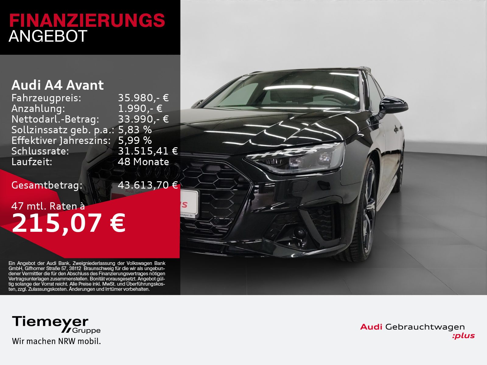 Audi A4 Avant 40 TFSI Q 2x S LINE MATRIX AHK LM19 KAM