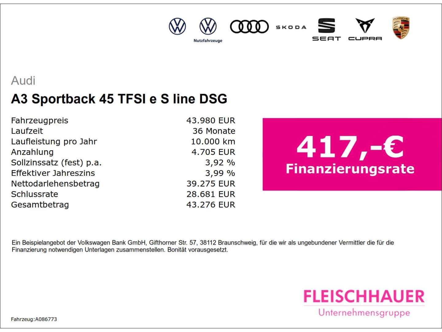 Audi A3 Sportback 45 TFSI e S line DSG Navi+Matrix+Le