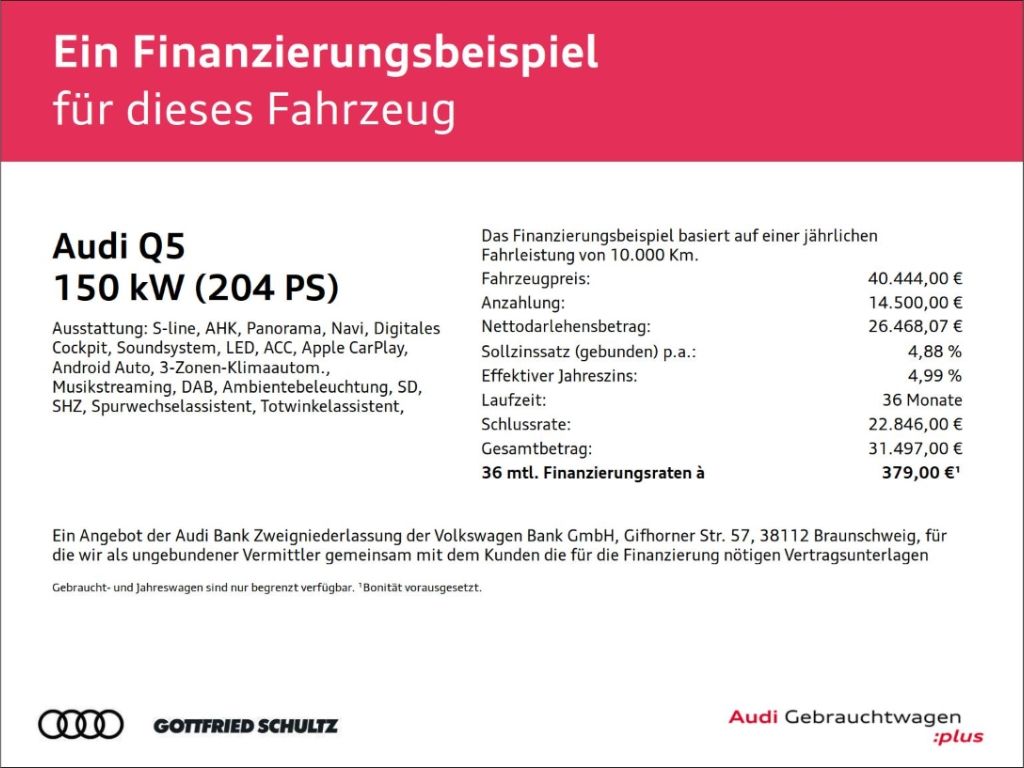 Audi Q5 40 TDI QUATTRO S-LINE ACC PANO AHK MATRIX KAM