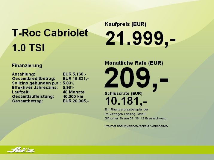 Volkswagen T-Roc Cabriolet 1.0 TSI Style - Samsaru's Car Outlet