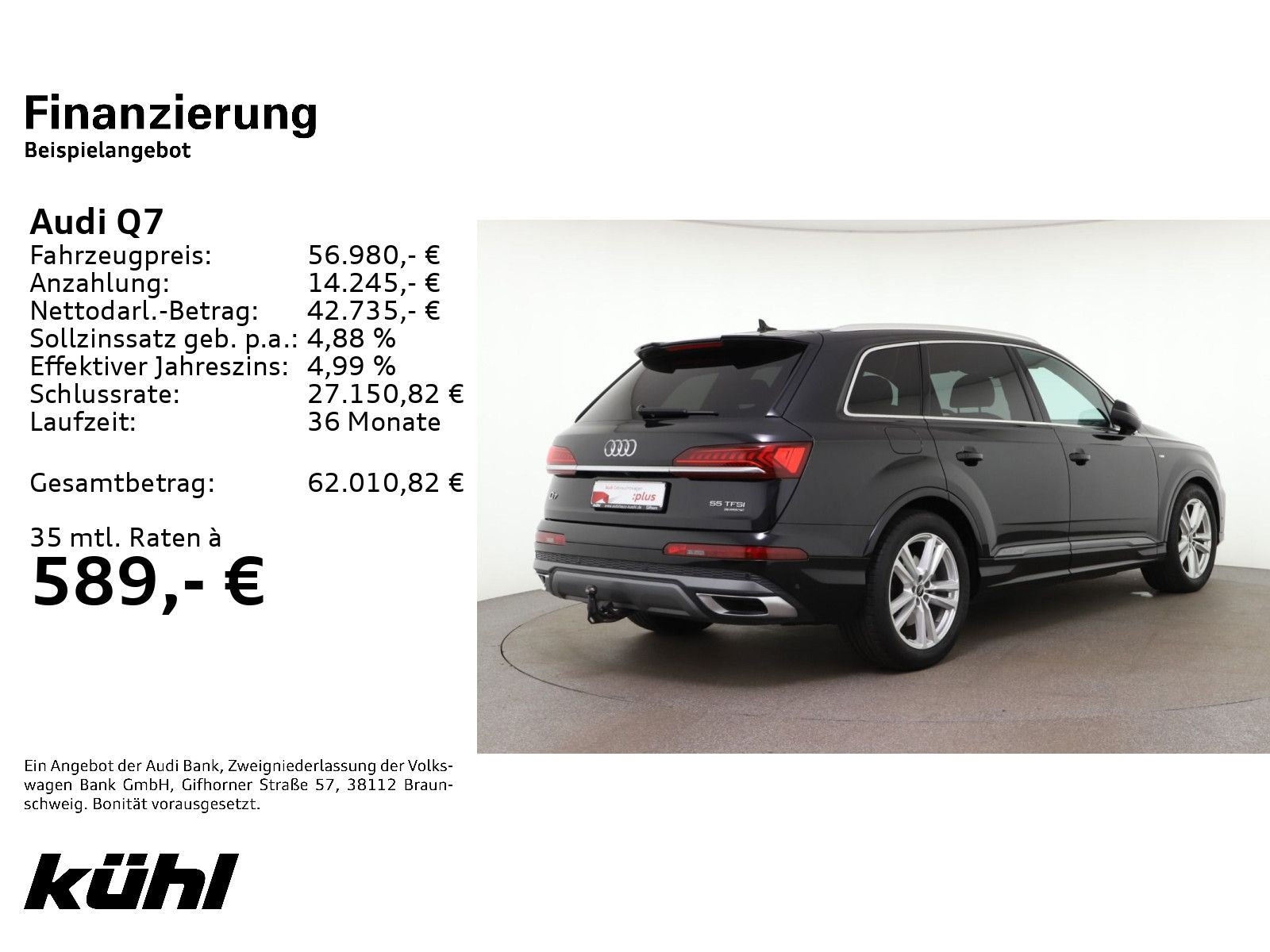 Audi Q7 55 TFSI Q Tip. S line LED Luft HuD ACC 360° A